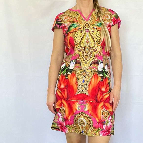 TED BAKER Aalia Toucan Print Paisley Tunic Dress - Ted’s size 2 (US size 6) - Picture 11 of 12